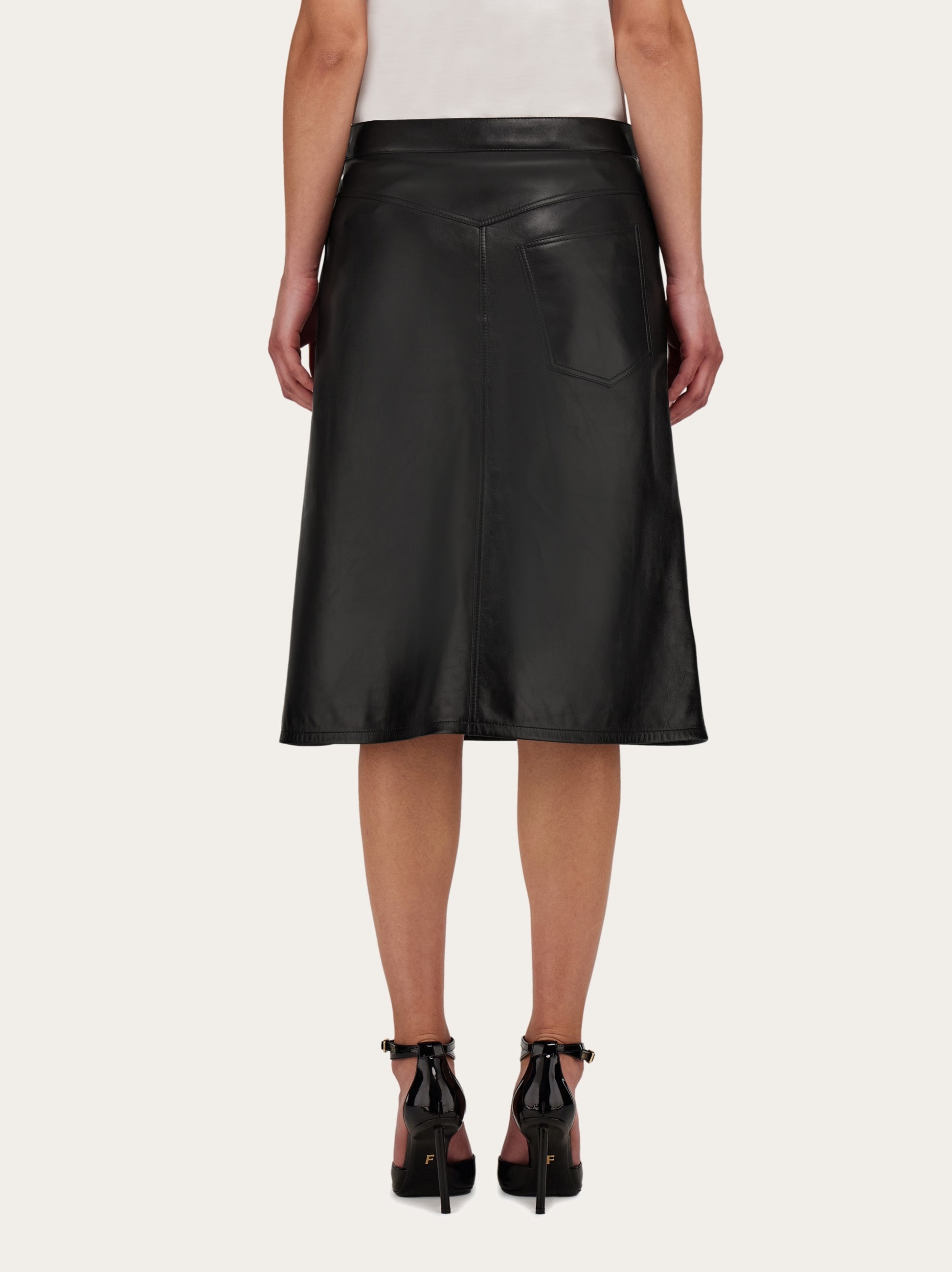 A-line midi suede skirt - 4