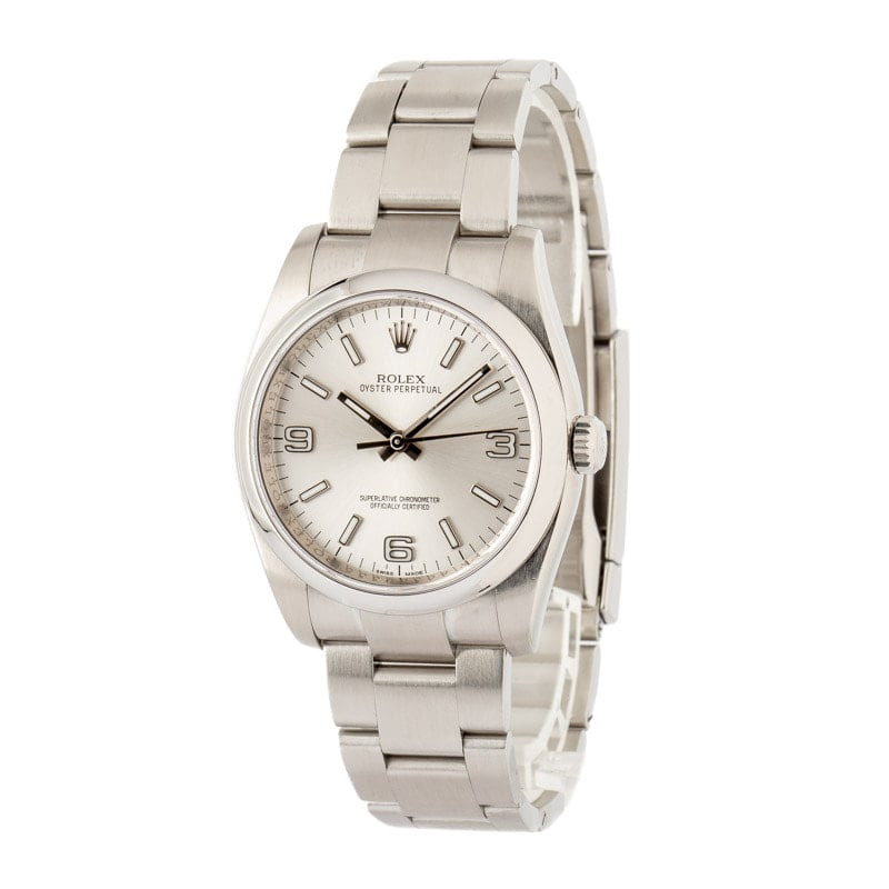 Rolex Oyster Perpetual 116000 Silver Arabic Dial - 2