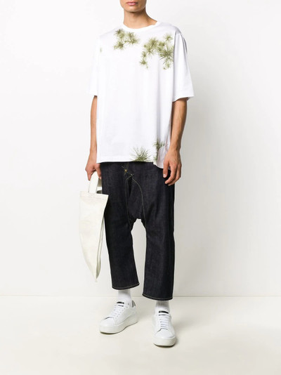 Fumito Ganryu contrast print T-shirt outlook