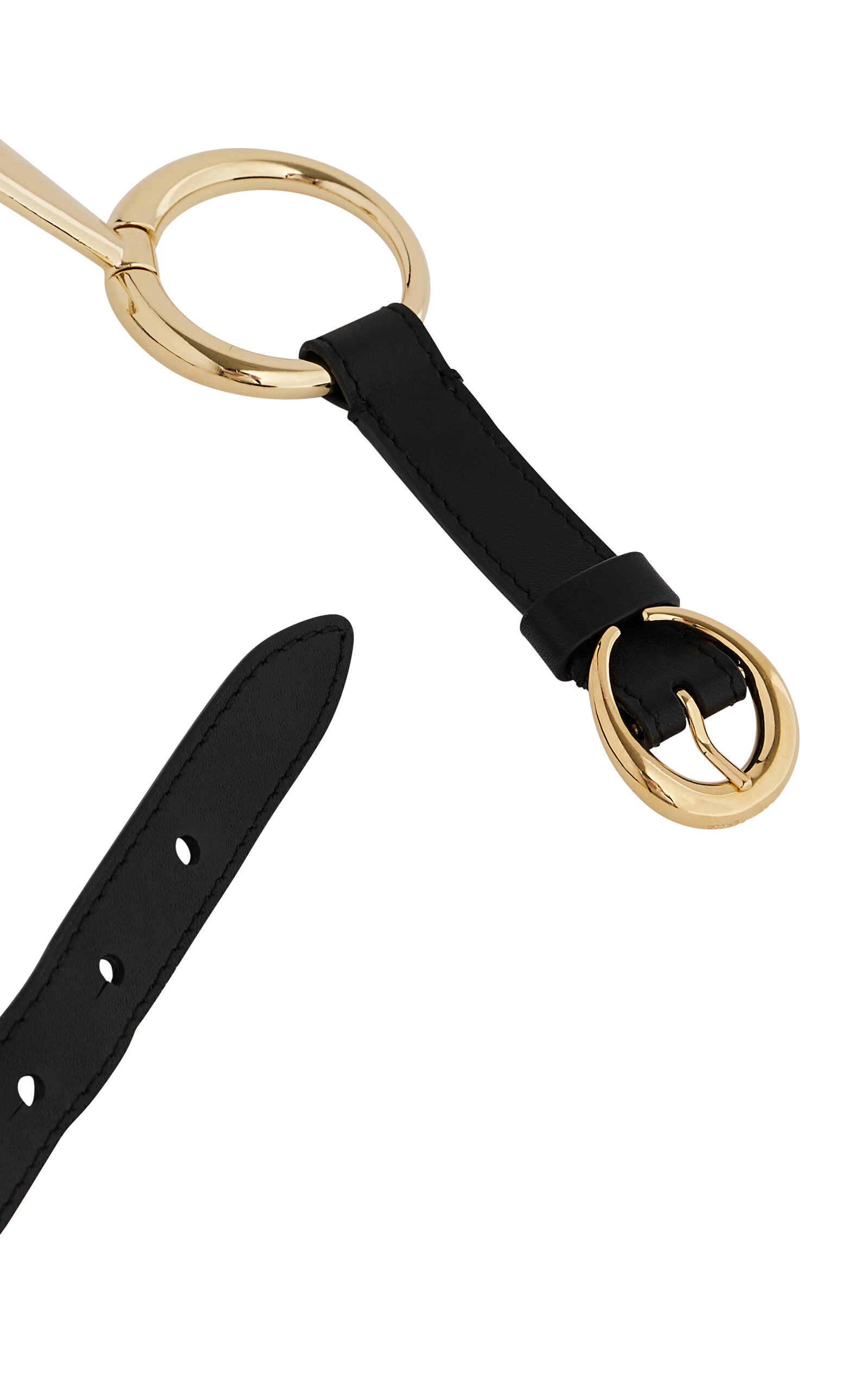 Ring-Detailed Leather Belt black - 4