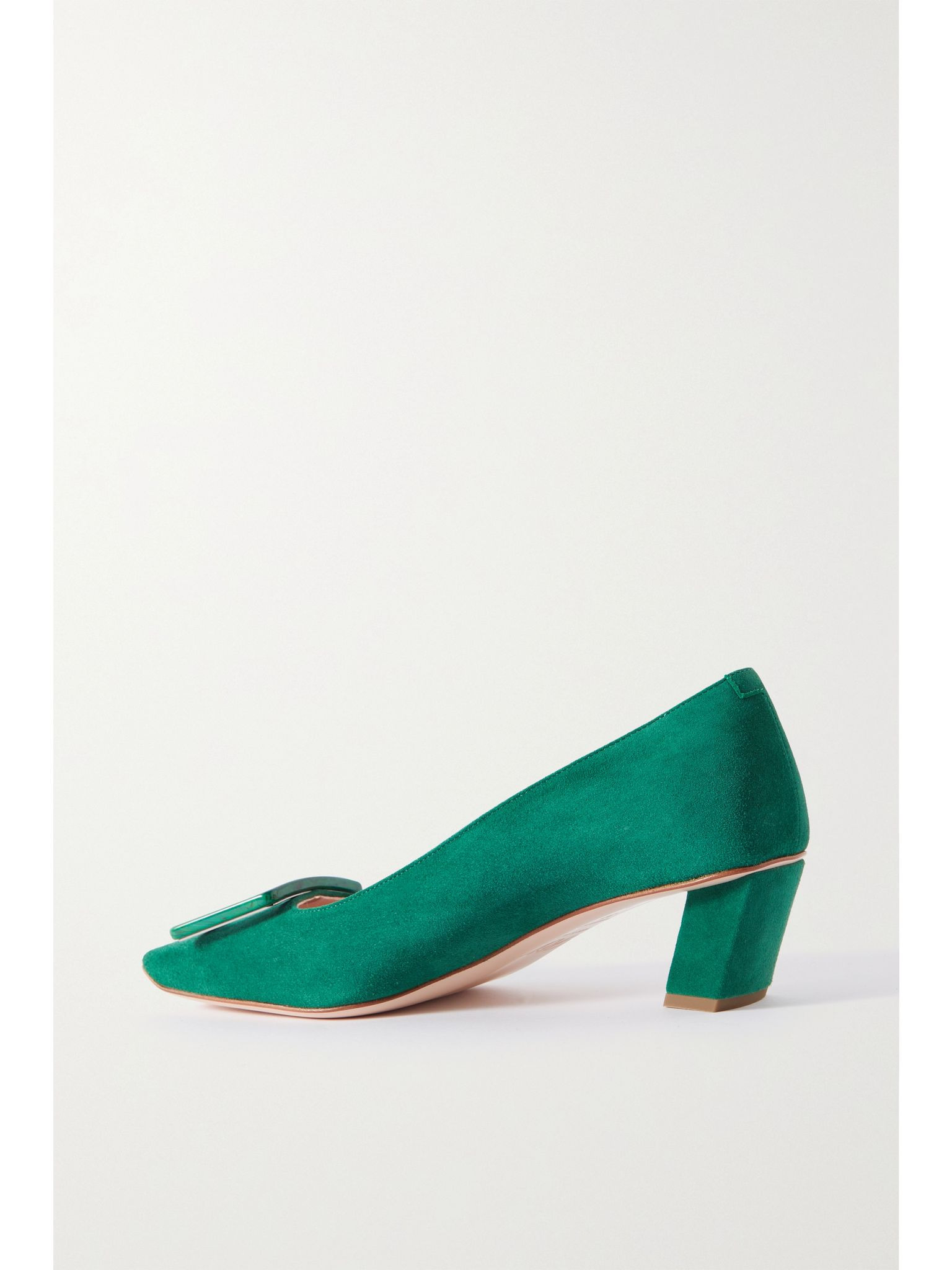 Belle Vivier 45 suede pumps Green - 3