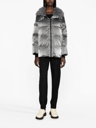 Yves Salomon hooded zip-up quilted down coat outlook