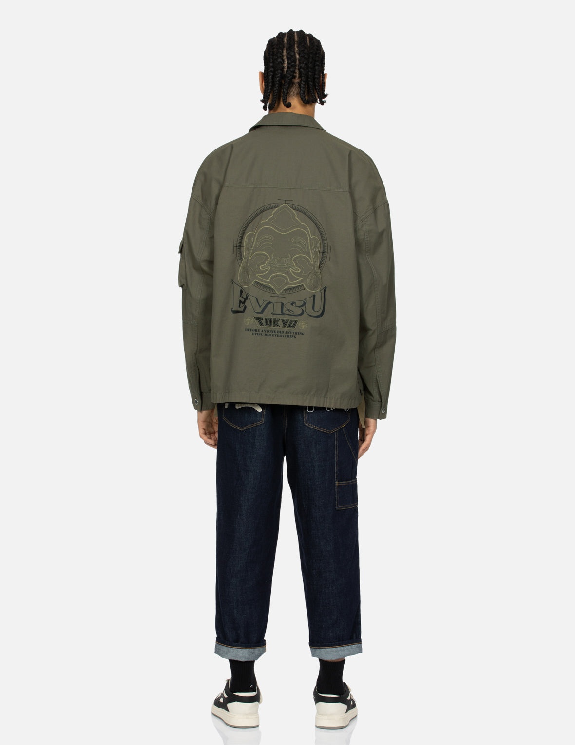 Hand Stitching Seagull and Godhead Embroidery Loose Fit Shirt Jacket - 5