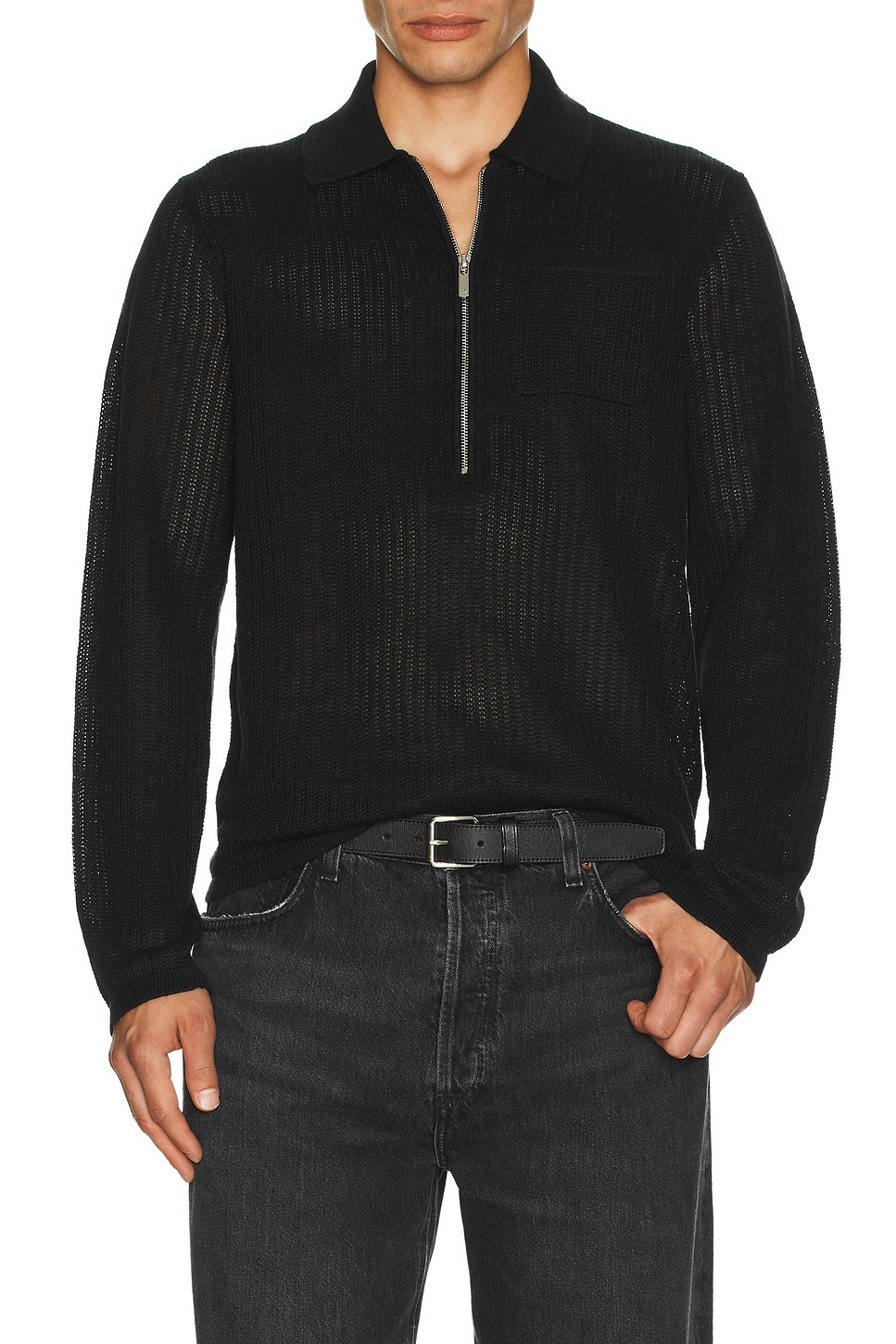 Long Sleeve Zip Polo - 3