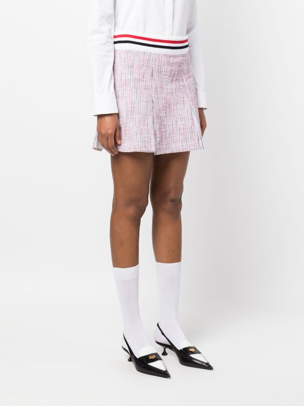 tweed seersucker pleated skirt - 3