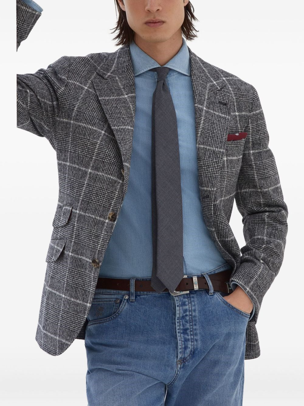 Wool deconstructed jacket - 4