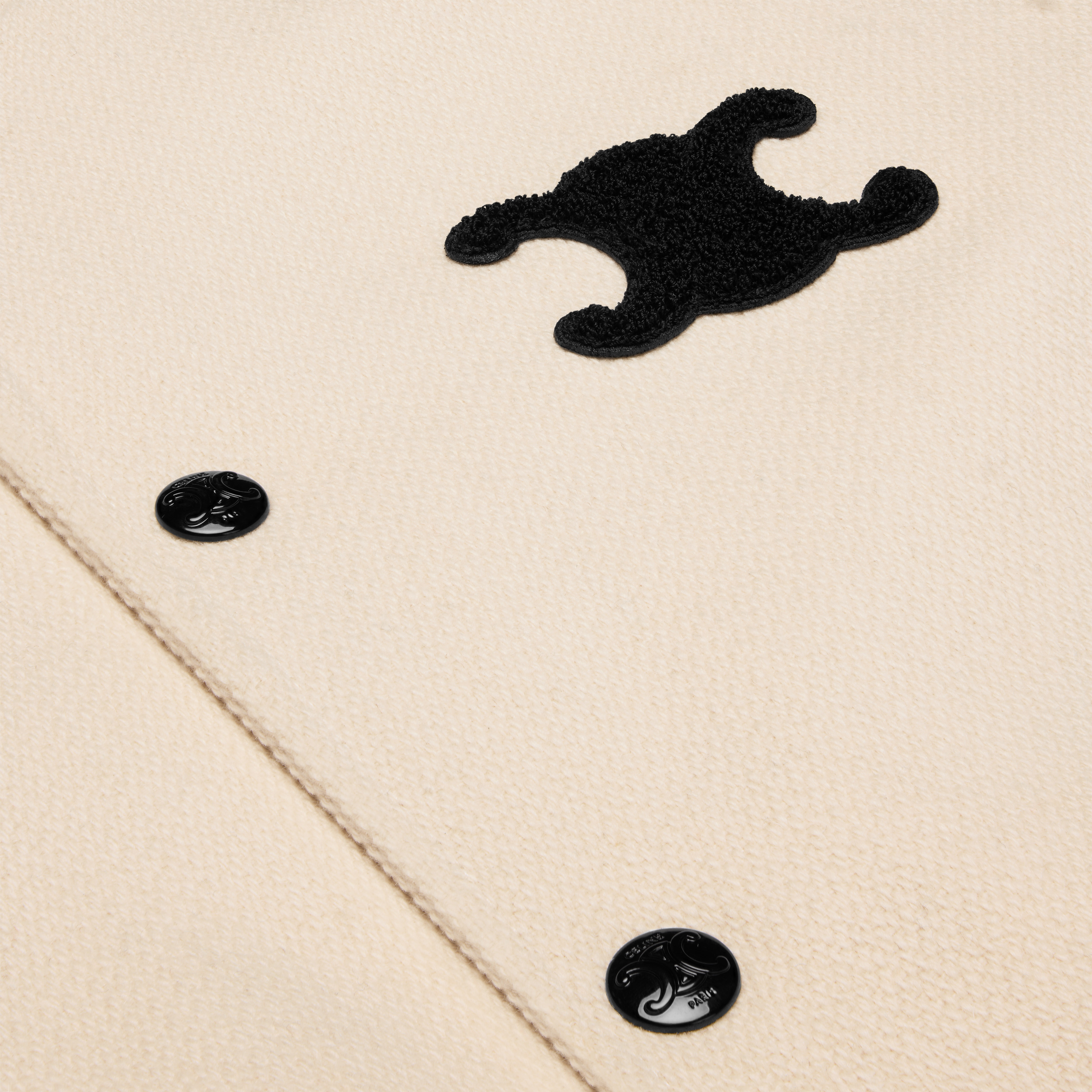 triomphe teddy jacket in textured wool - 4