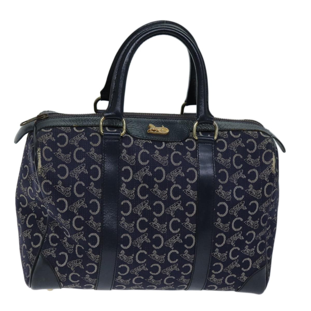 CELINE C Macadam Canvas Hand Bag Navy - 13