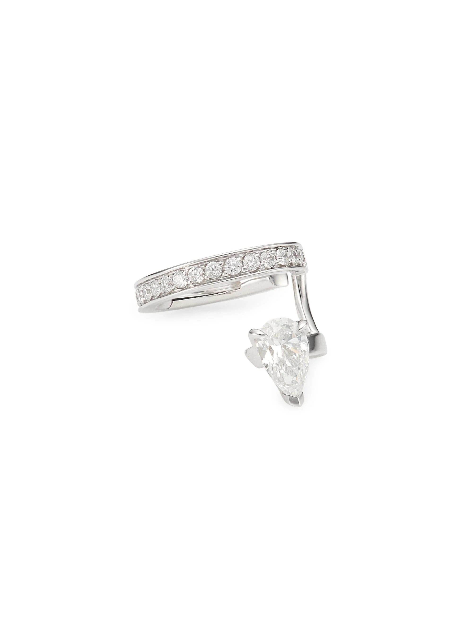 Women's Serti Sur Vide 18K White Gold & 0.36 TCW Diamond Ear Cuff - White Gold - 1