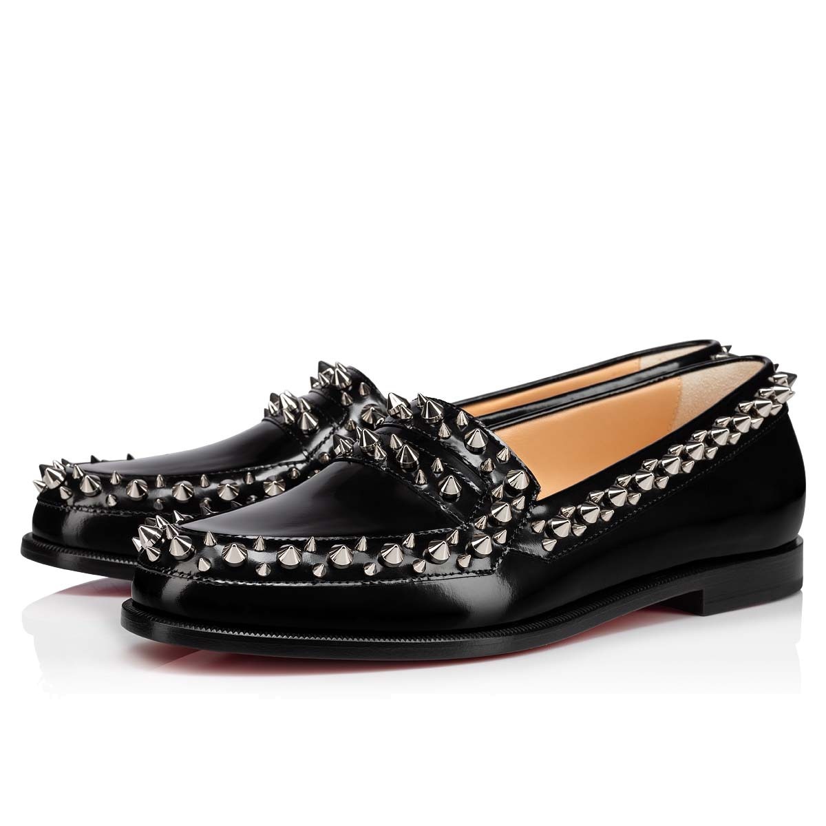 Mattia Spikes studded patent-leather loafers