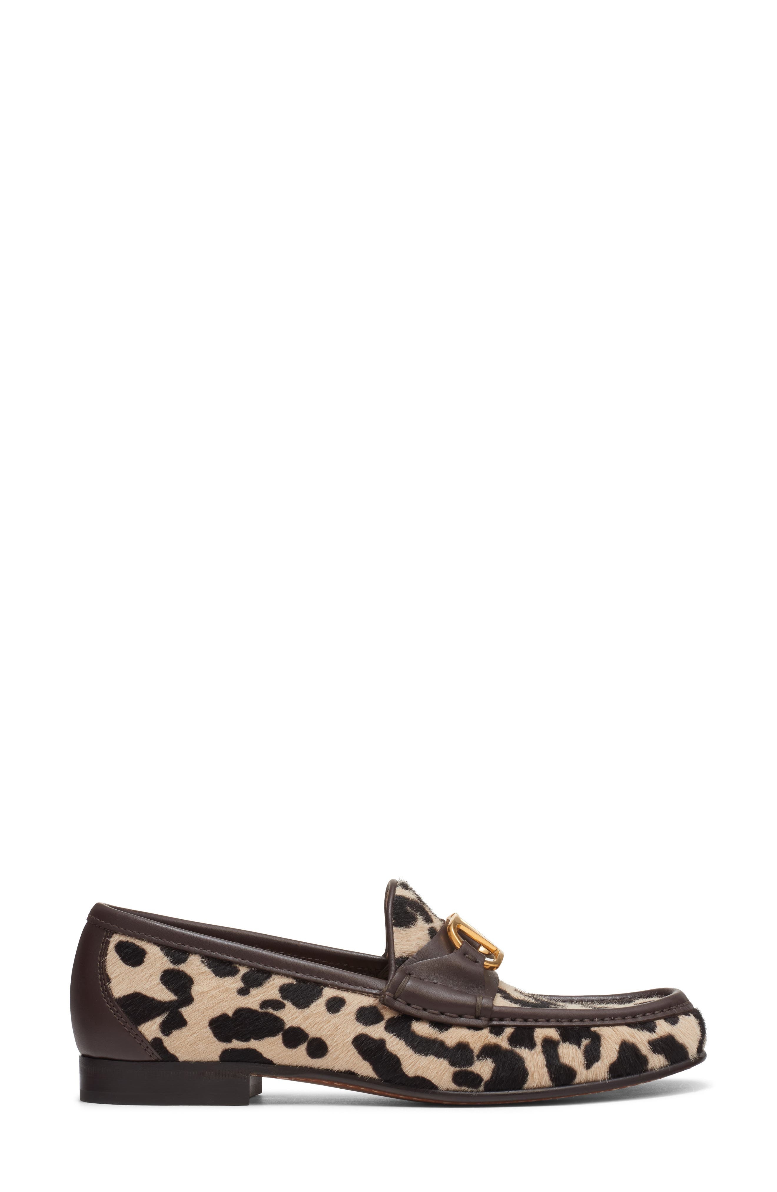 Valentino Garavani VLOGO Signature Genuine Calf Hair Loafer in Natural/Brown at Nordstrom - 3