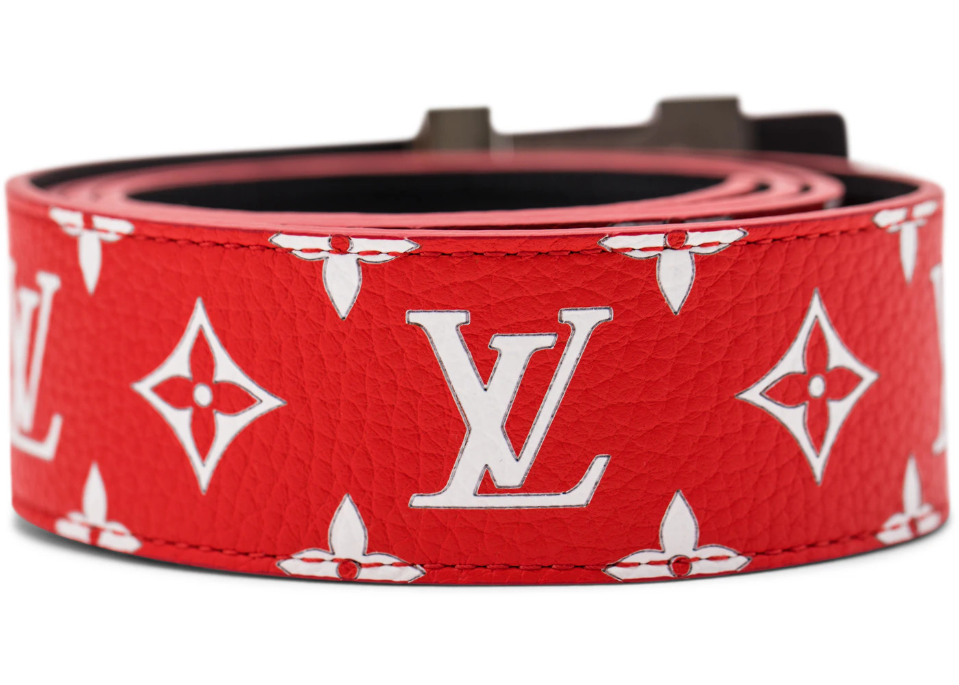 Louis Vuitton x Supreme Initiales Belt 40 MM Monogram Red - 2