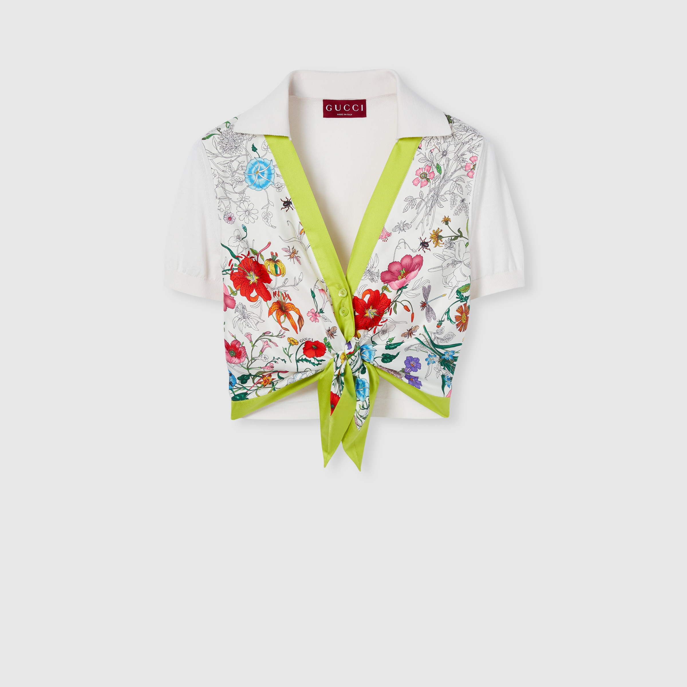 Silk and cotton top with print - 1