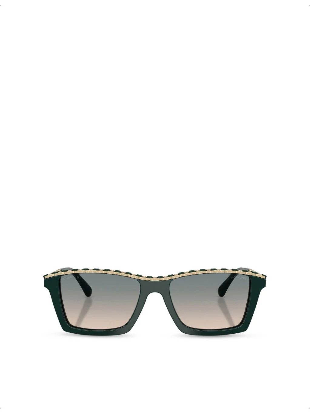CH5548Q Rectangle-Frame Acetate and Leather Sunglasses - 1