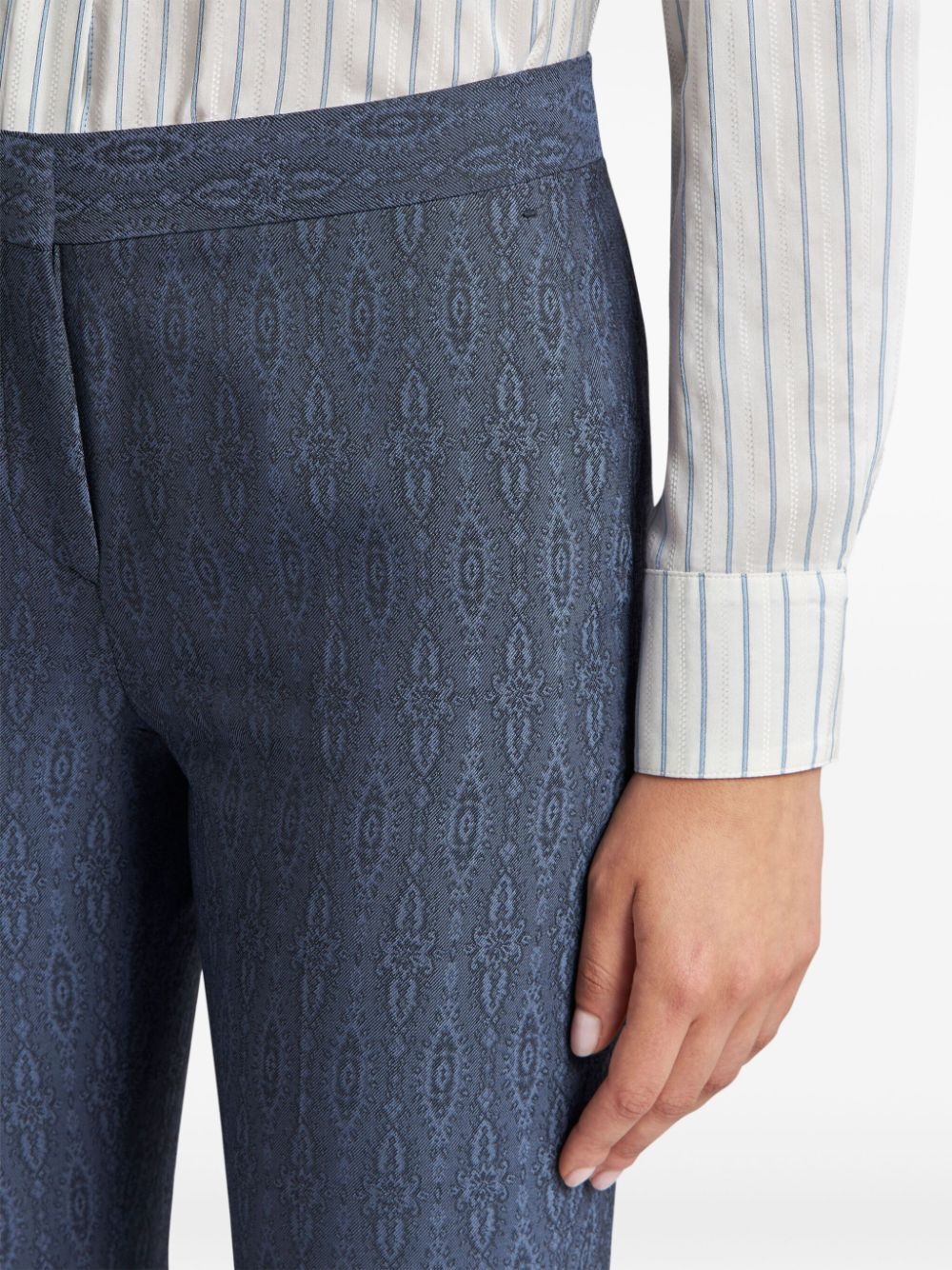 geometric-pattern tailored trousers - 5