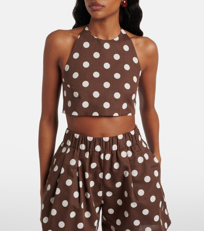 ASCENO Marseille linen and cotton crop top outlook