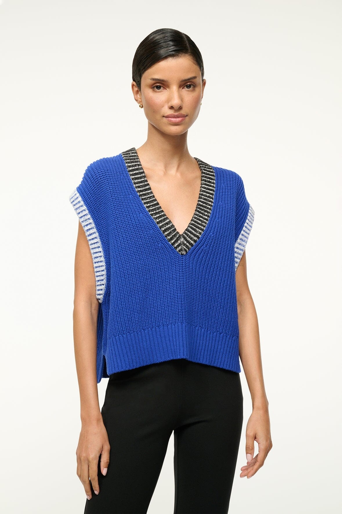 STAUD AMERICANA SWEATER DEEP SEA BLACK IVORY - 2