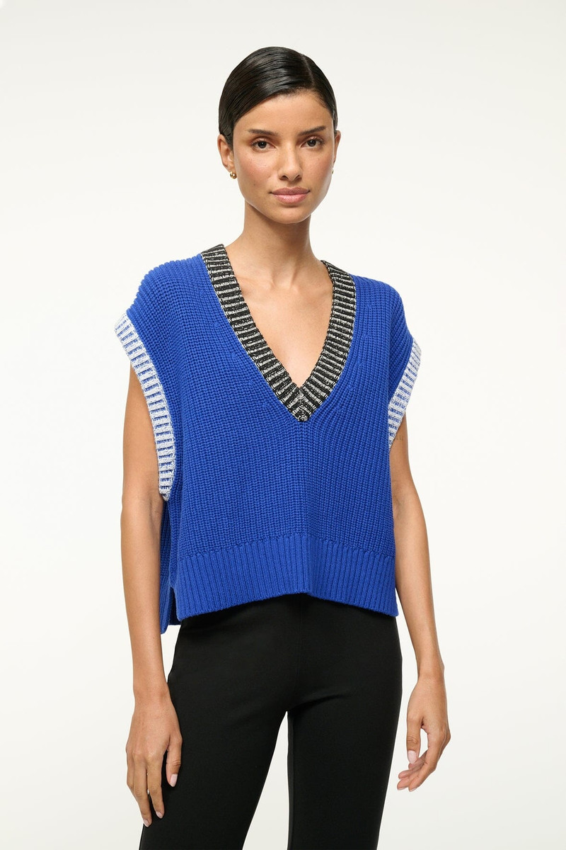 STAUD STAUD AMERICANA SWEATER DEEP SEA BLACK IVORY outlook
