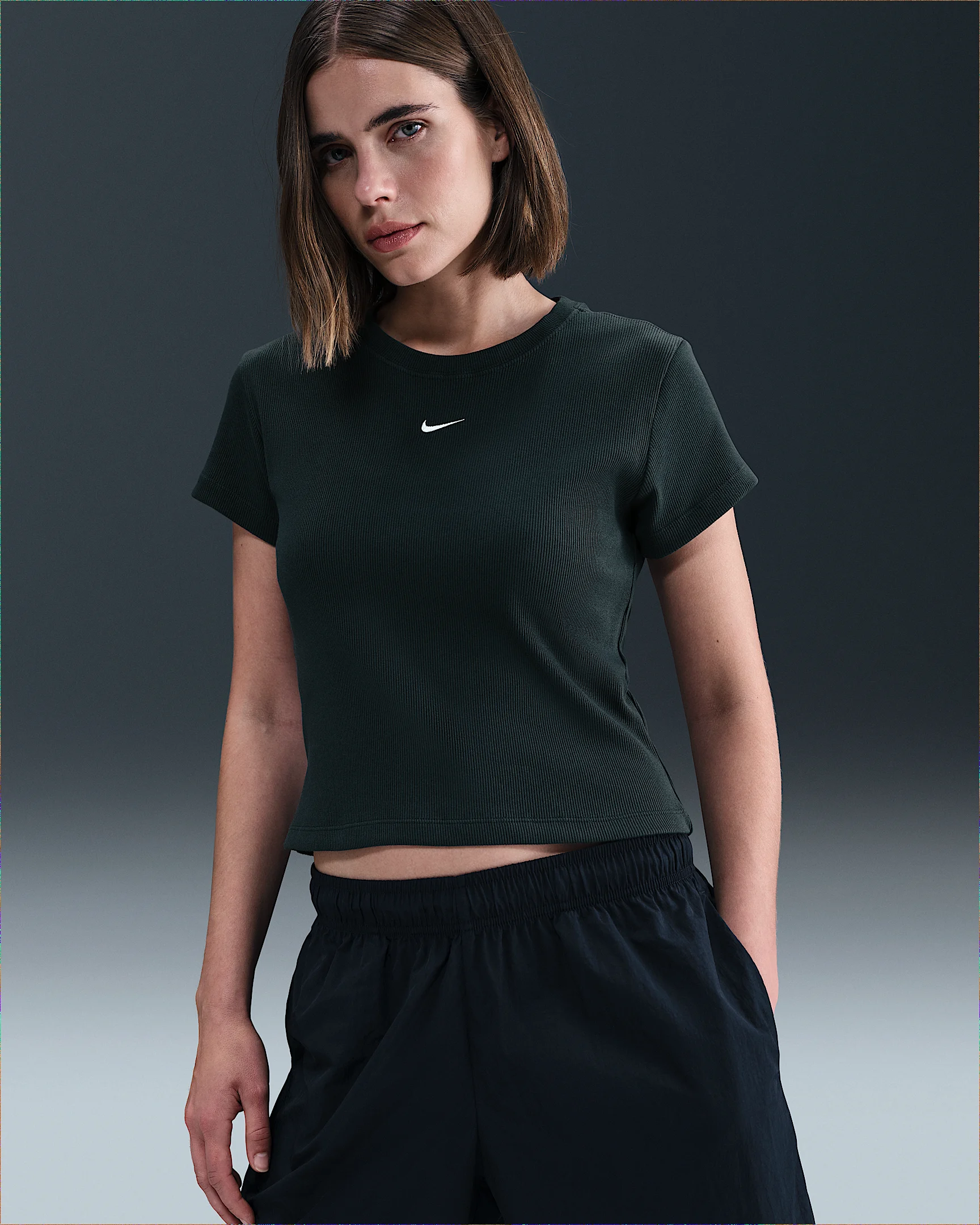 Nike Sportswear Women's Tight Ribbed Short-Sleeve T-Shirt - 1