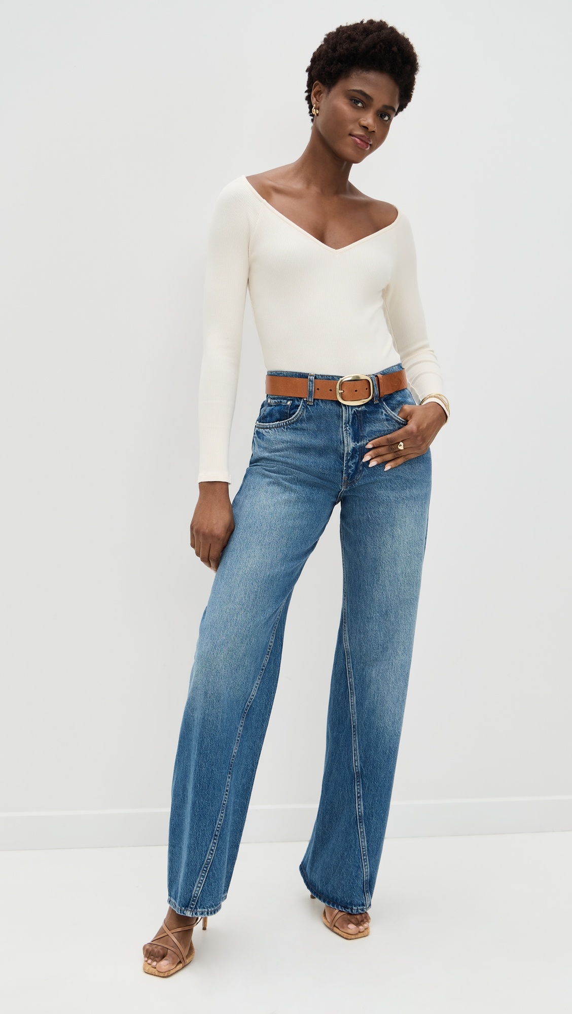 Winona Wide V Neck Thong Bodysuit - 4