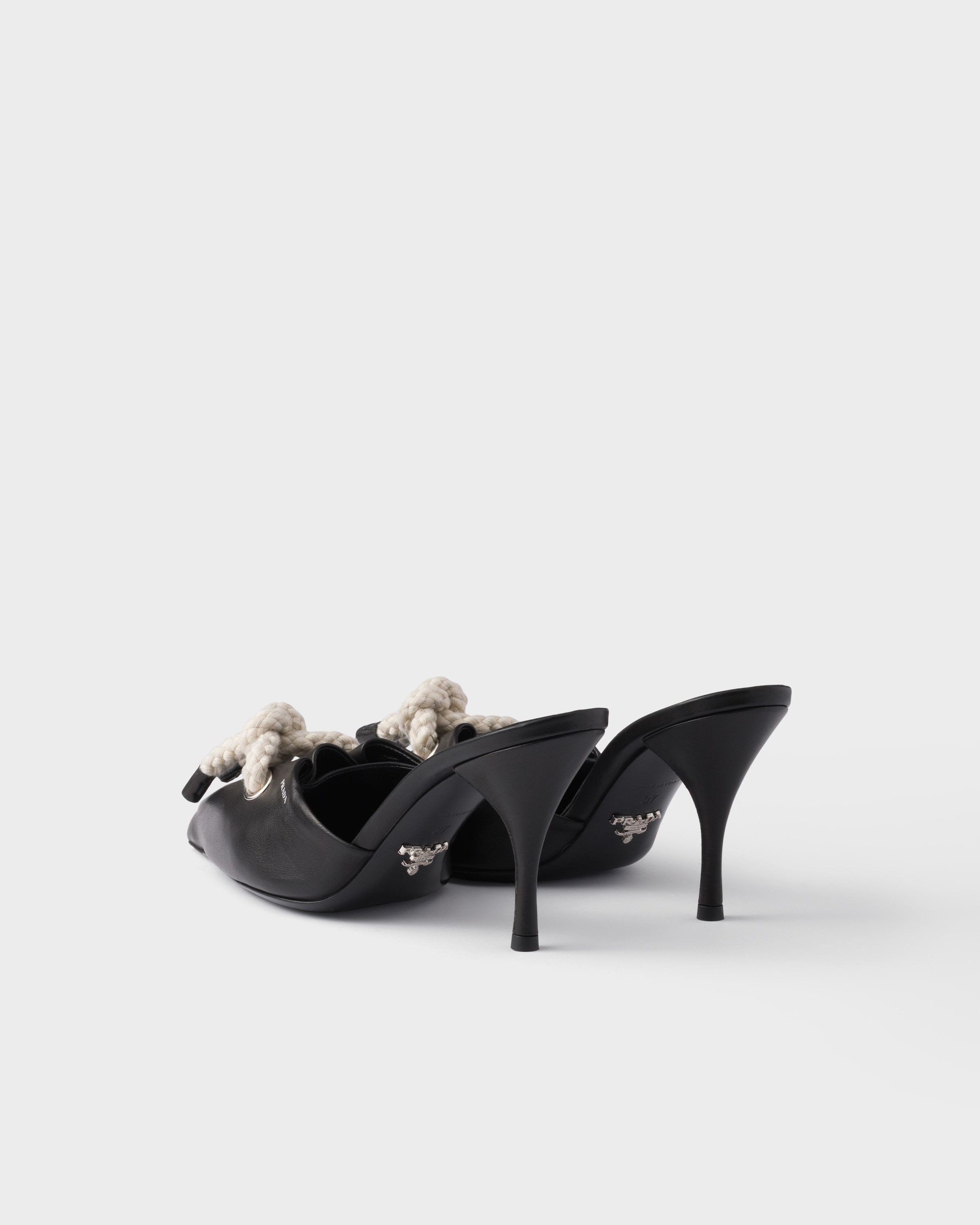 Nappa leather mules with cord detail - 5