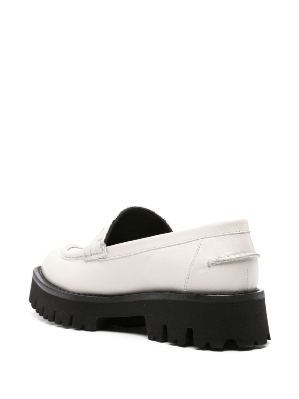 logo-lettering chunky leather loafers - 6