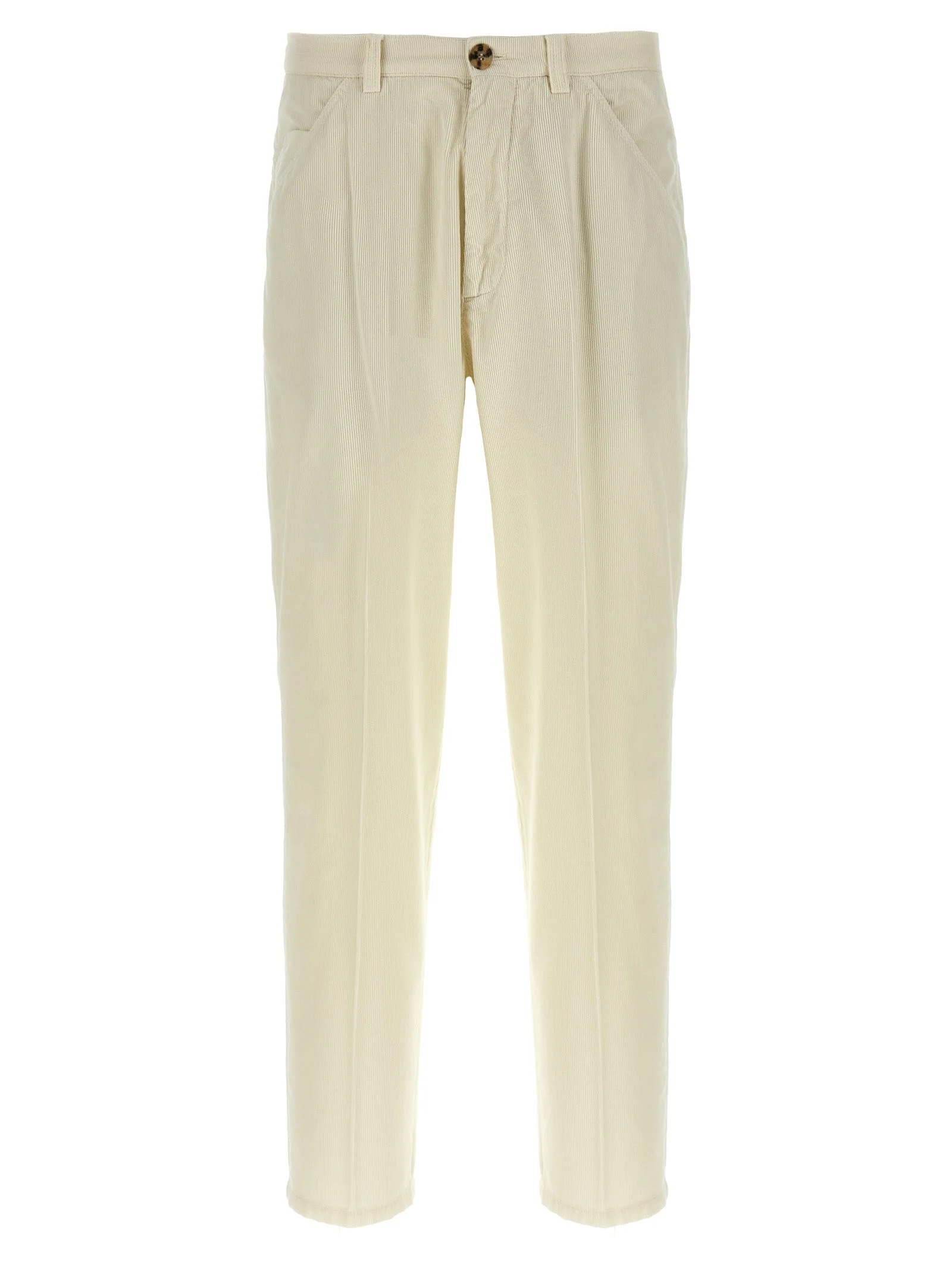 Corduroy Trousers Pants Beige - 1