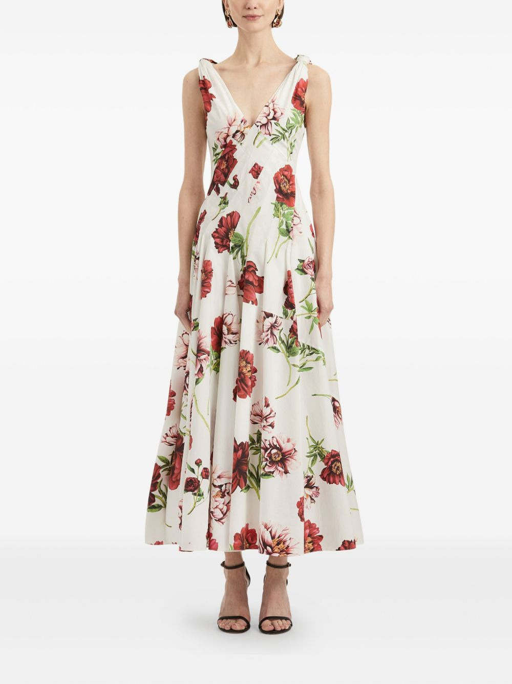 floral V-neck maxi dress - 2