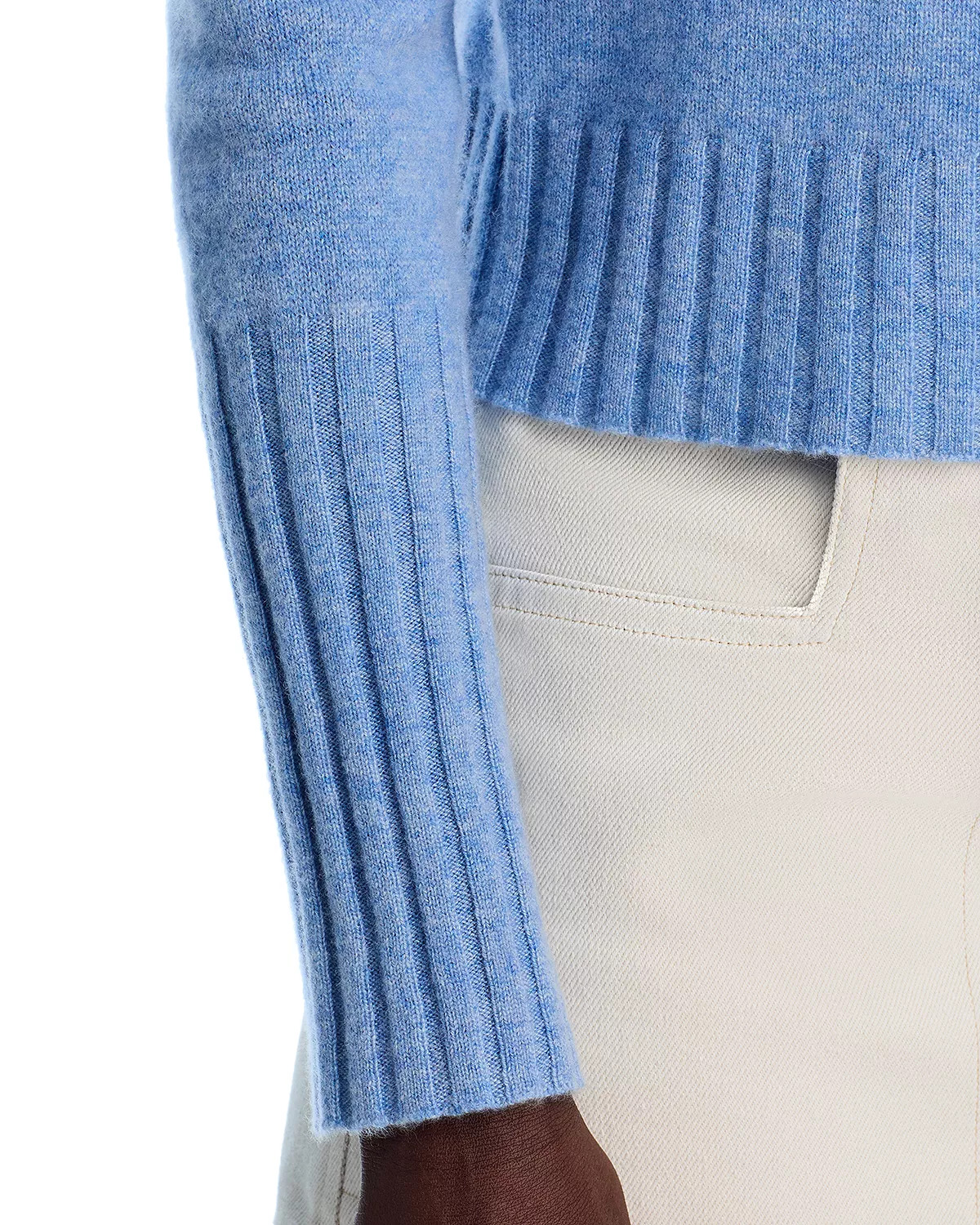 Cashmere Shrunken Crewneck Sweater - 4