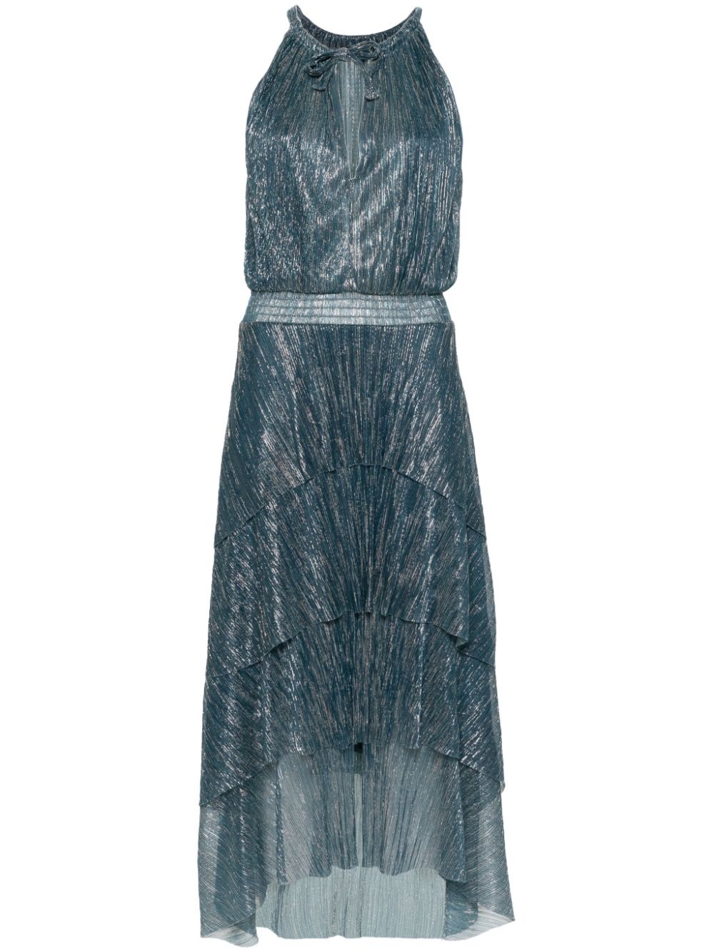 plissé-effect midi dress - 1