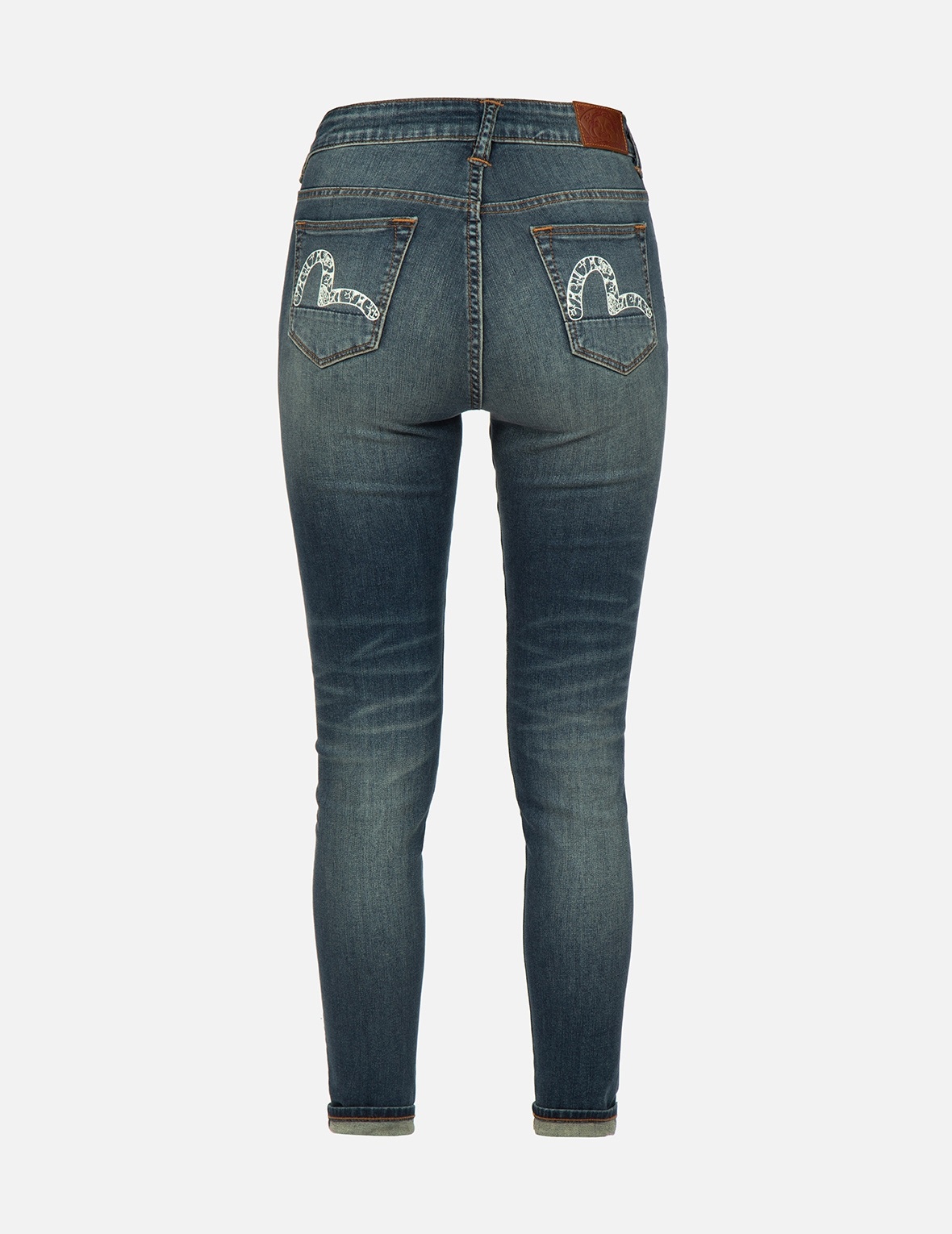 GRAFFITI DARUMA AND LOGO-PATTERN SEAGULL SKINNY JEANS - 1