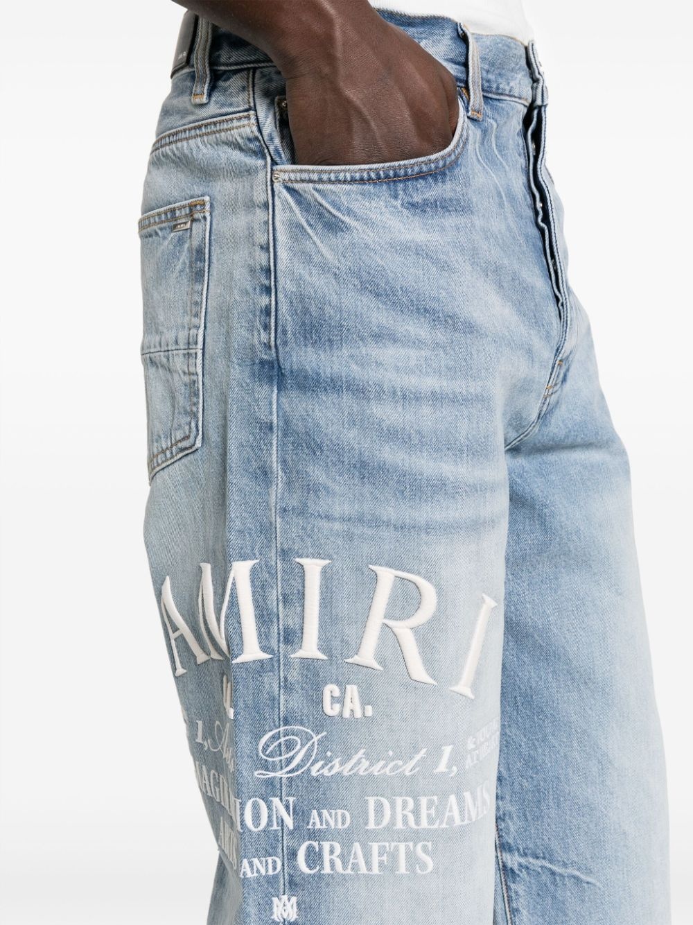Amiri Jacquard Straight-Leg Carpenter Jeans - Blue