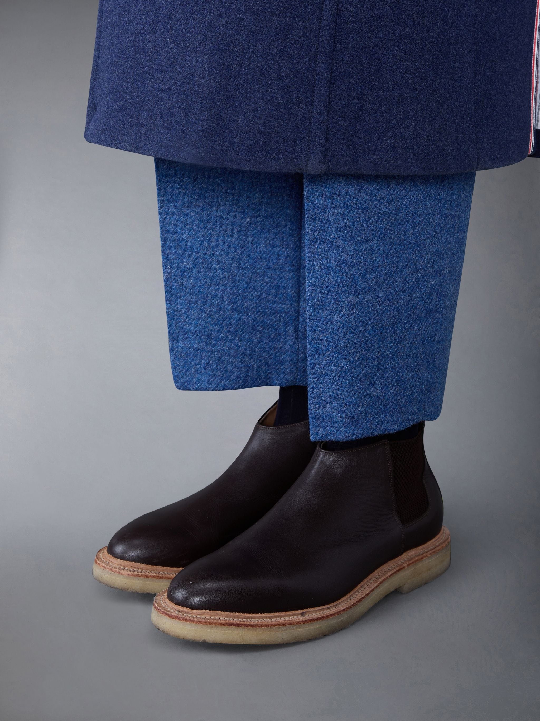 Calf Skin Crepe Sole Mid Top Chelsea Boot - 4