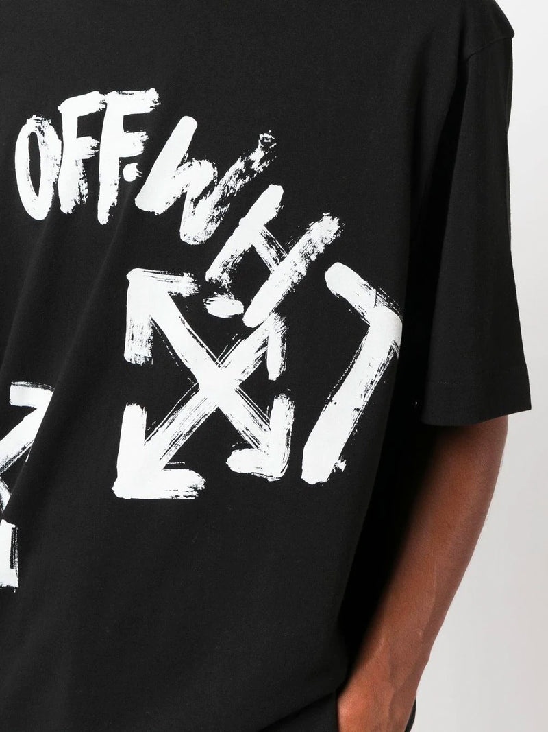 OFF-WHITE Paint Script Over T-Shirt Black - 5