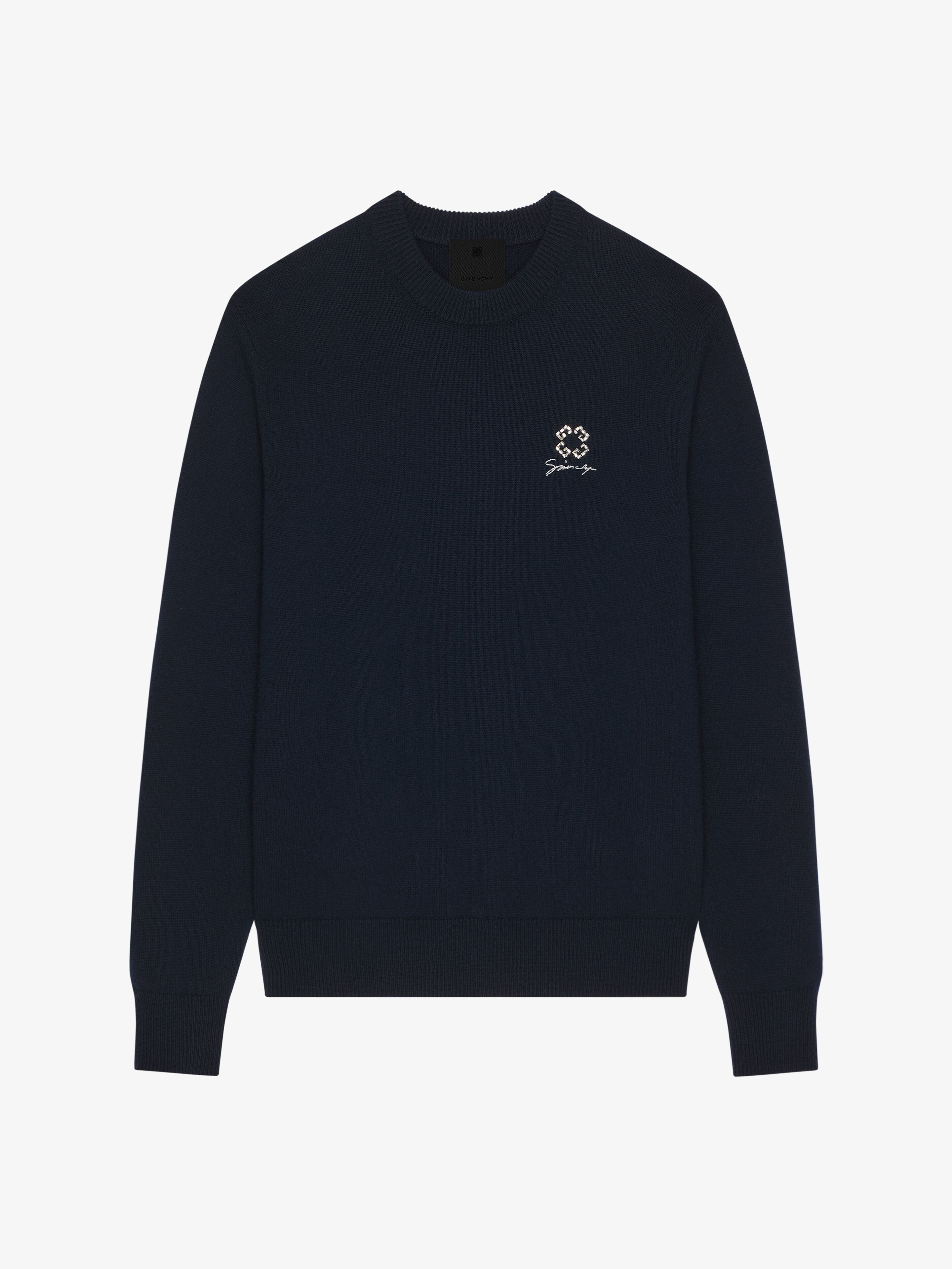 SWEATER IN WOOL CASHMERE AND CRYSTALS WITH 4G DETAIL - 1