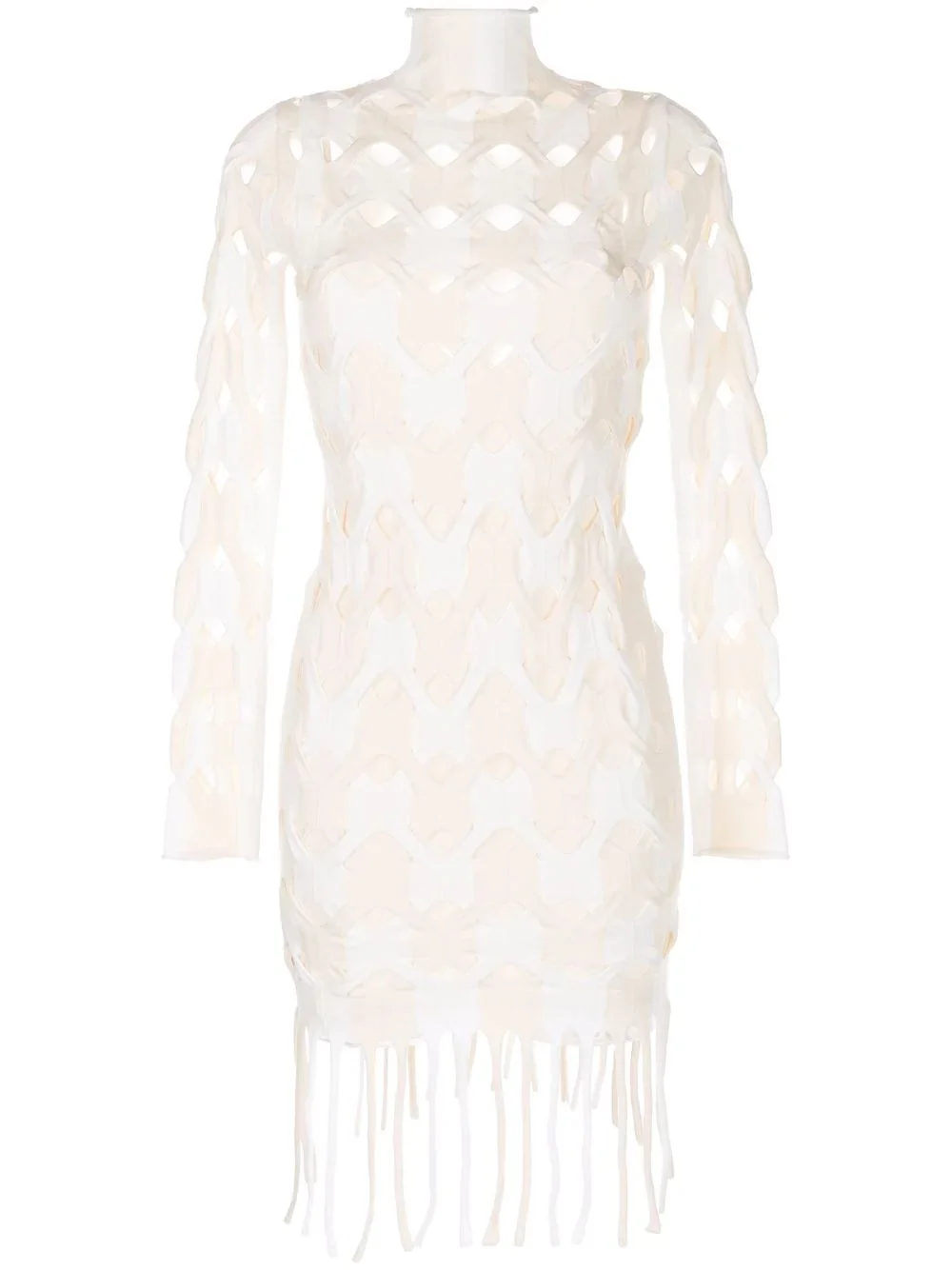 two-tone cable mini dress - 1