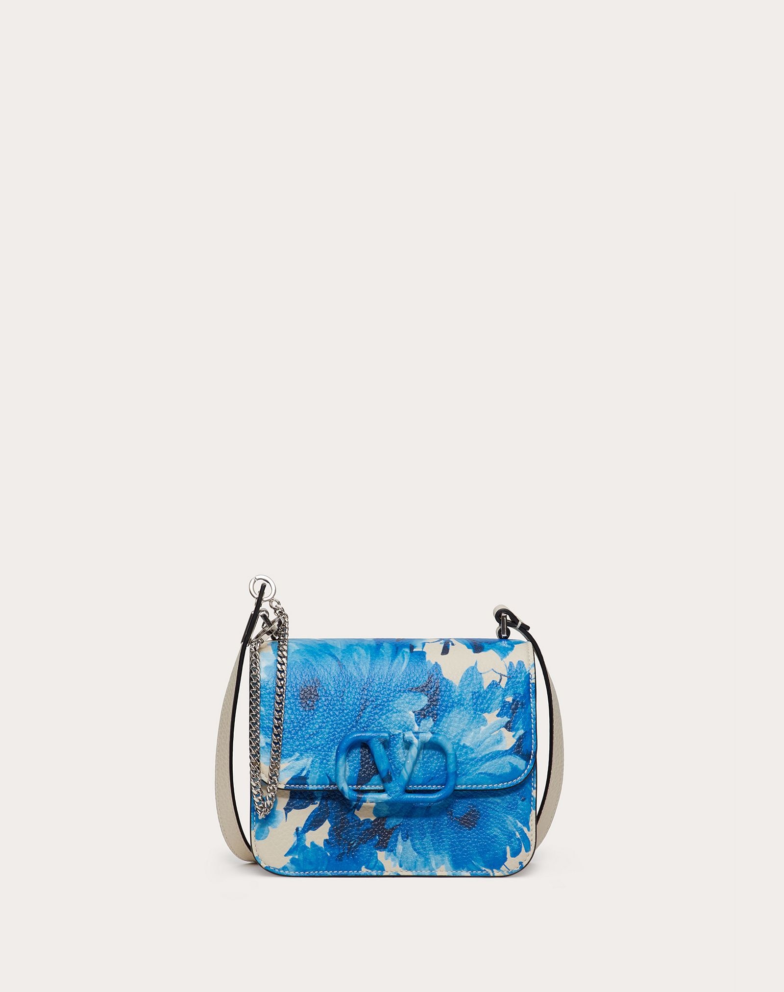 Small VSLING Grainy Calfskin Shoulder Bag with Print - 1