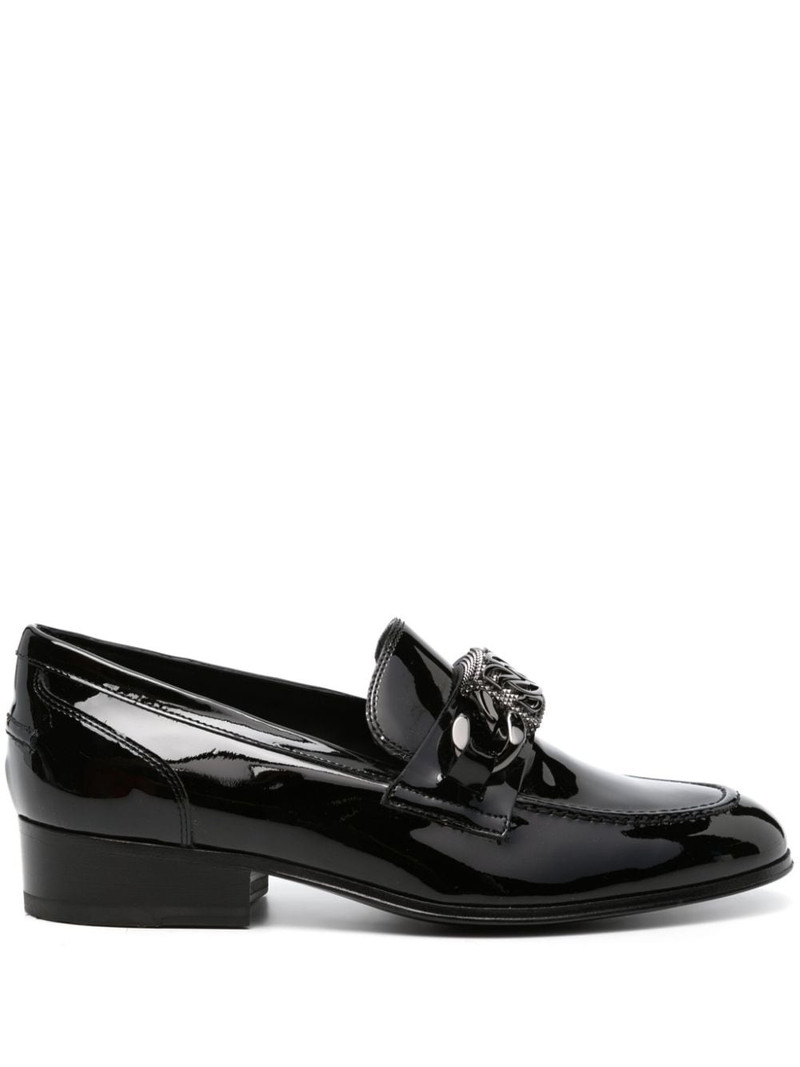 buckle-embellished patent leather loafers 1
