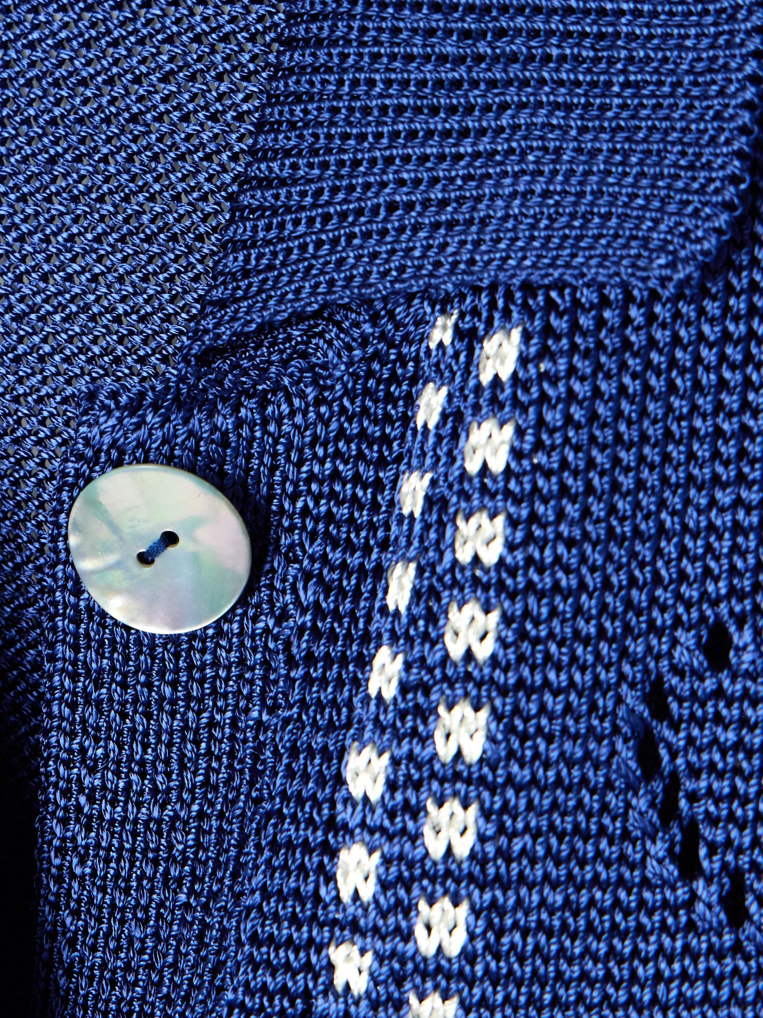 Garden Party pointelle-knit shirt Navy - 5