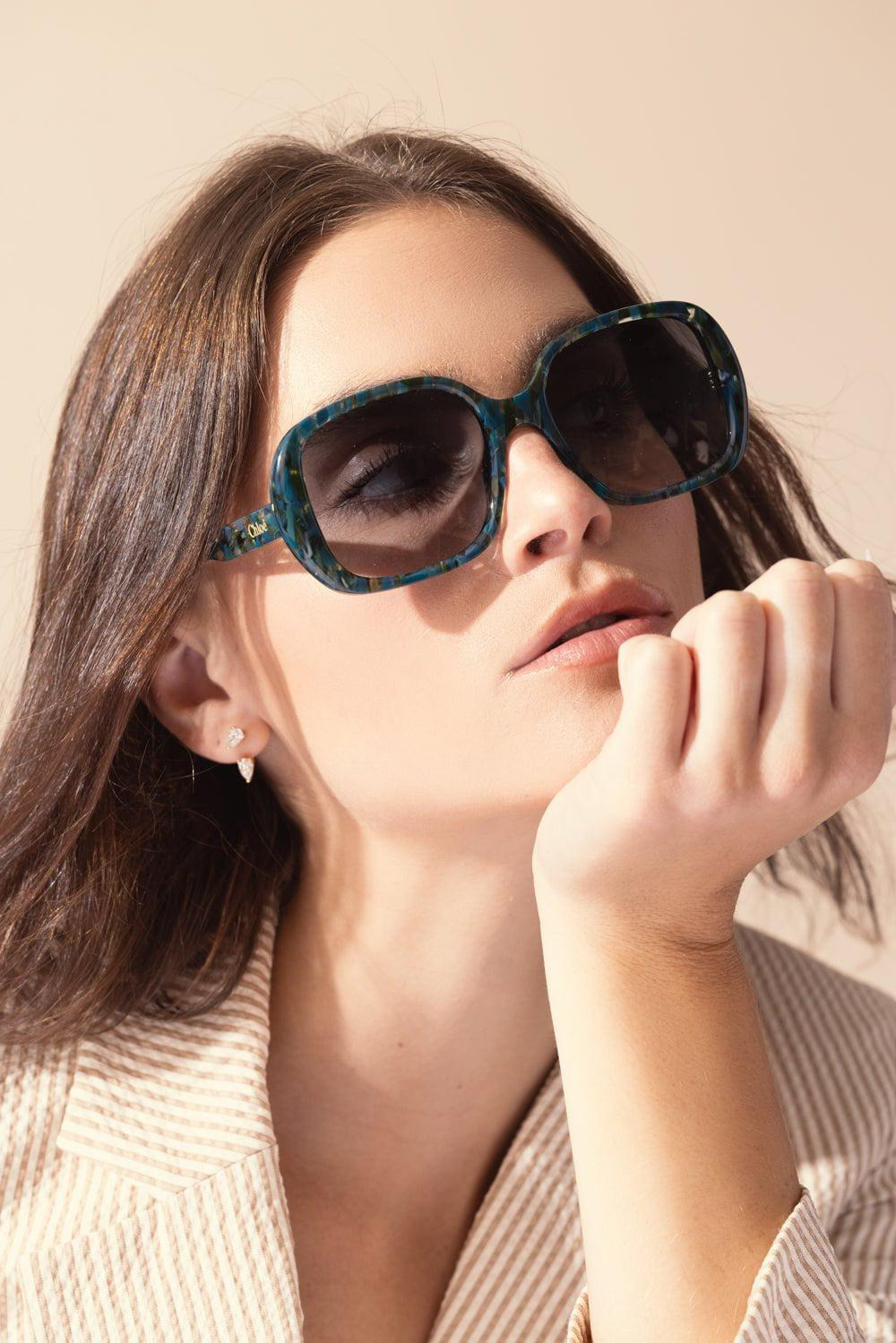 Patterened Square Sunglasses - 2