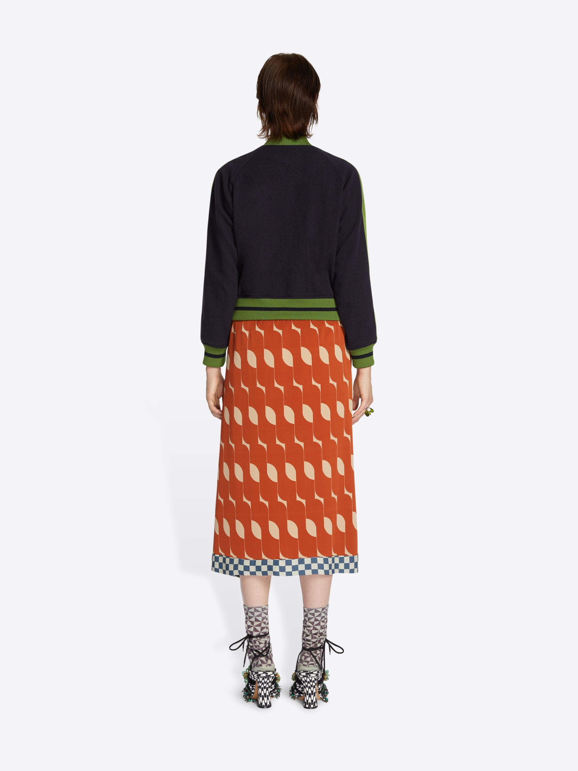 PRINTED DRAPED SKIRT - 4