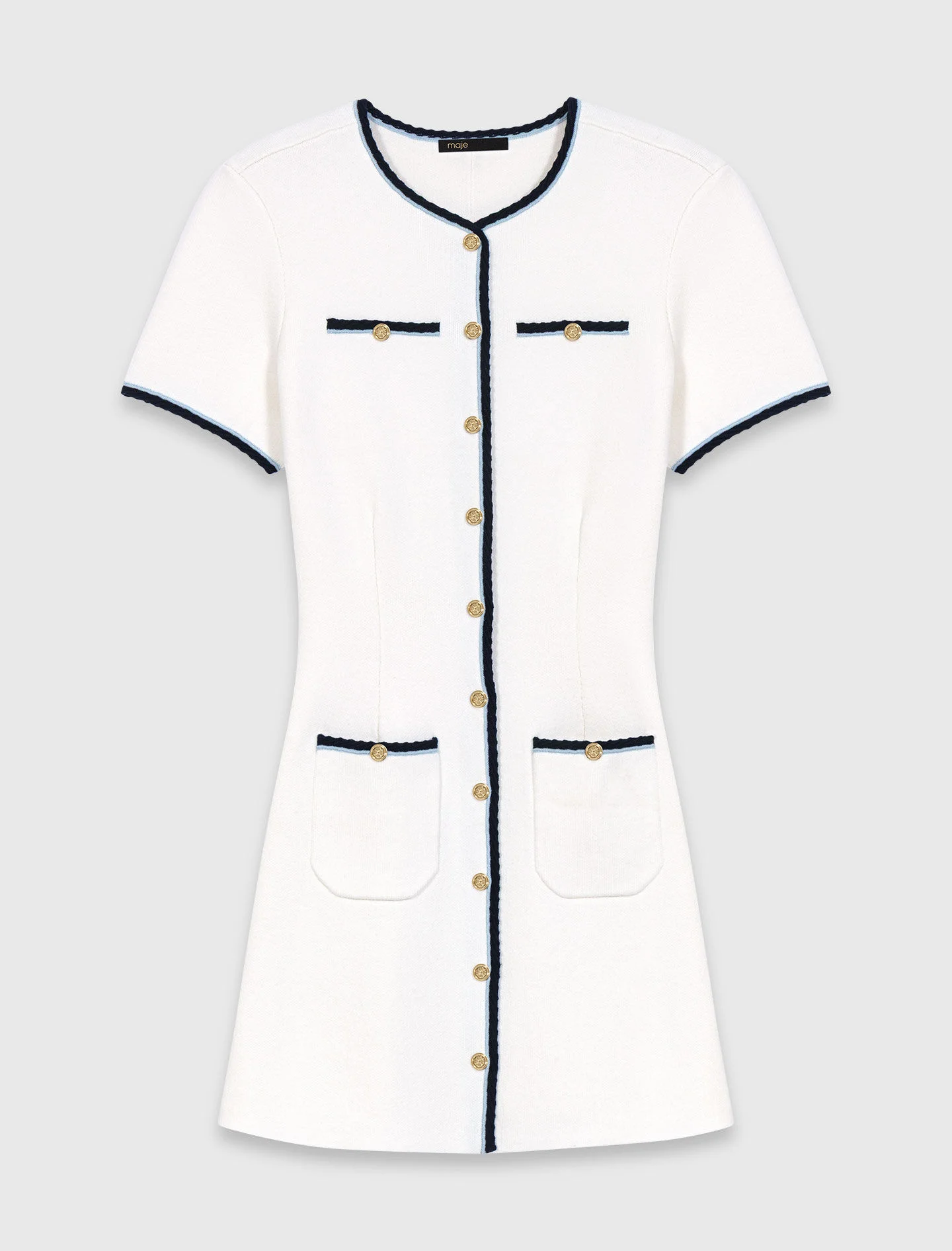 Short dress with contrasting trim - 1