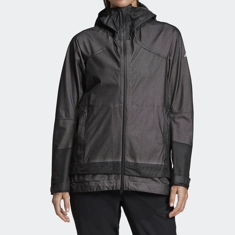 (WMNS) adidas Outdoor Windproof Jacket Black DZ0796 - 3