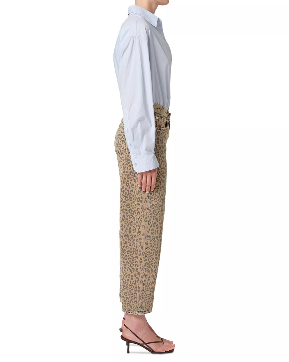 Miro High Rise Relaxed Jeans in Natural Cheetah - 6