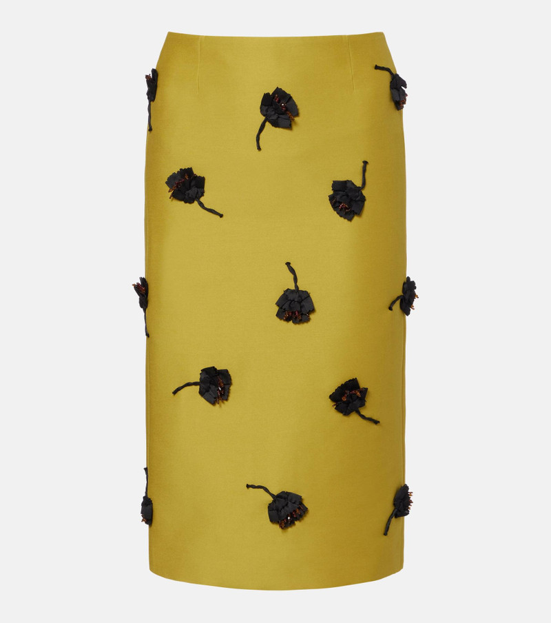 Floral-appliqué pencil skirt 1