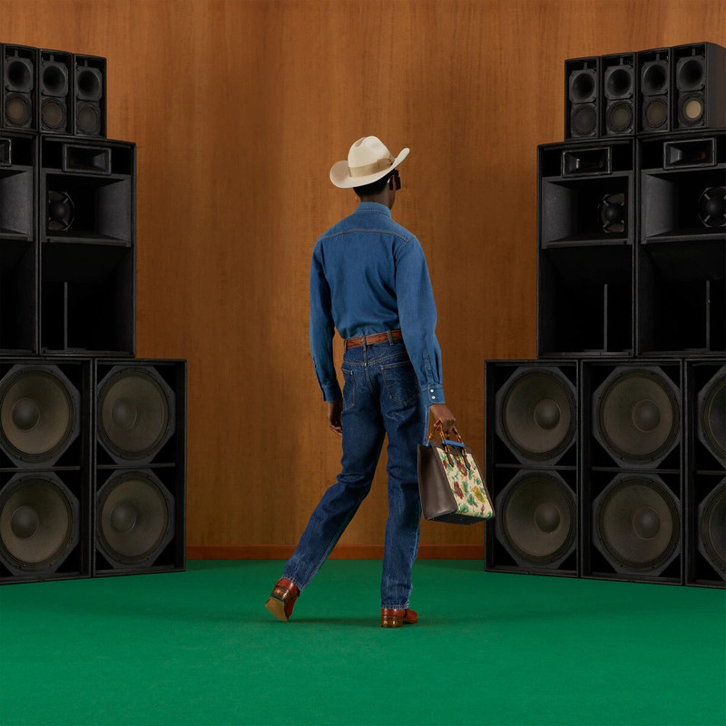 Denim pant with Gucci cat patch 3