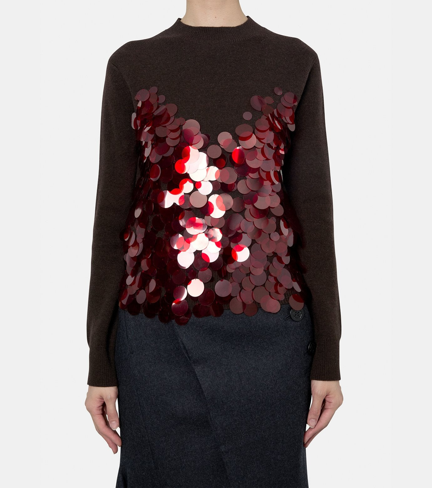 Sequin Embroidery x Wool Knit PO - 2