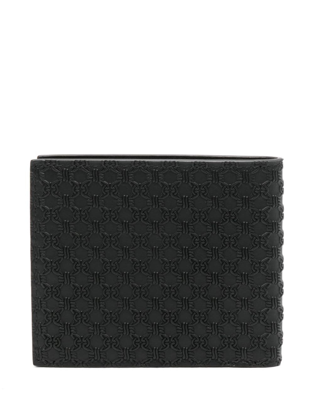 embossed monogram-pattern leather wallet - 2