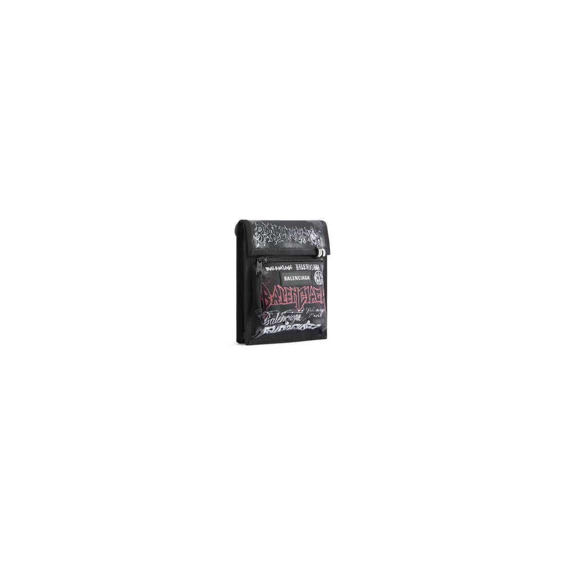 Men's Explorer Small Pouch With Strap Diy Metal Allover  in Black - 2
