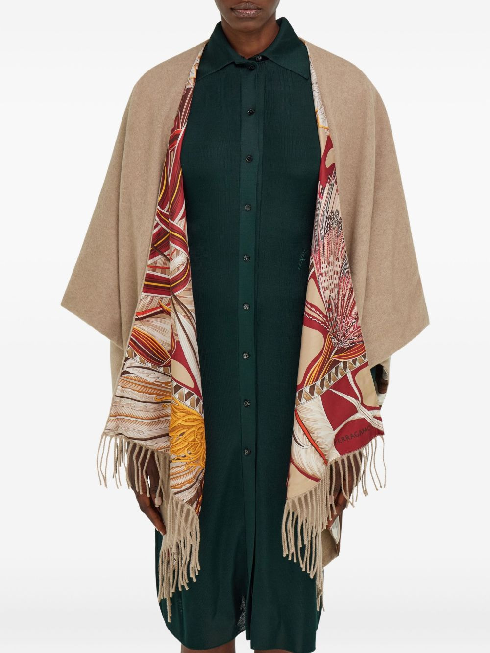 fringed reversible cape - 2
